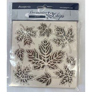 Decorative Chipboard Maple Leaf Cutouts 14x14cm Stamperia